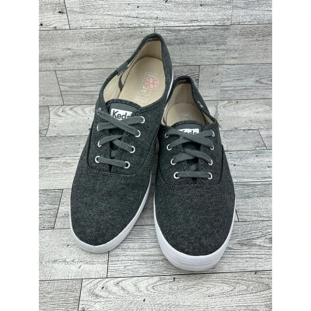 Keds Champion Charcoal Grey Jersey Dream Foam Sneakers WF61525 Womens 8